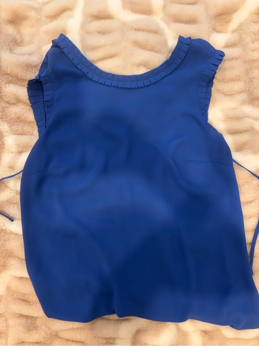 J. Crew Cobalt Blue Pleated-Trim Sleeveless Camisole